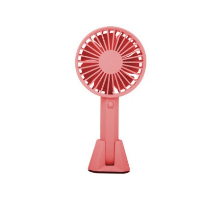 	Portable handheld fan showing USB charging port
