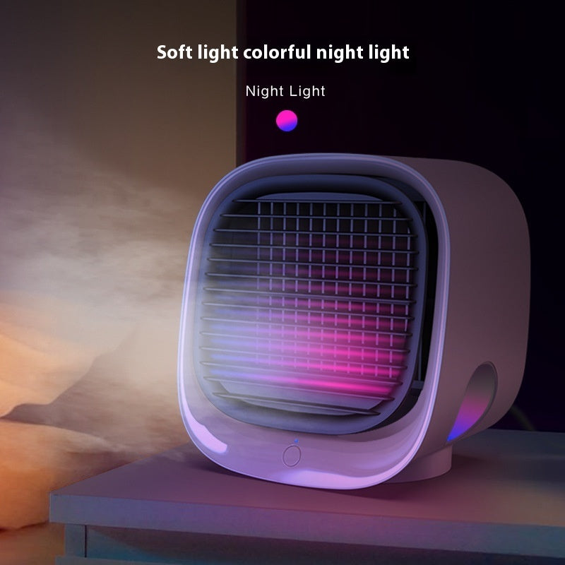 	USB desktop air cooler with night light on