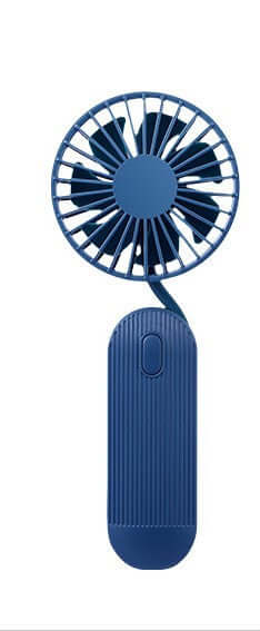 	Woman wearing rechargeable neck fan hands-free outdoors