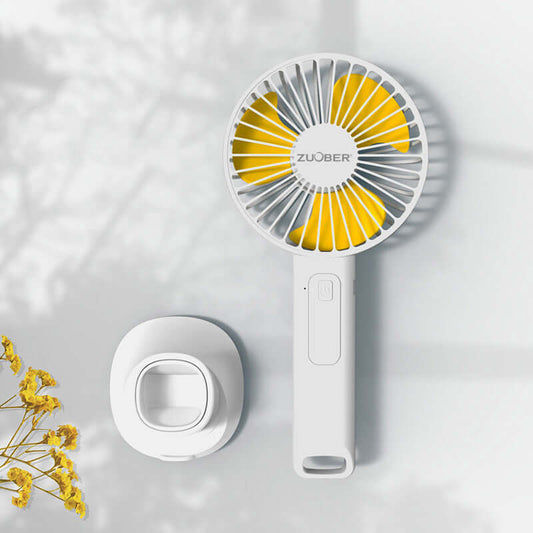 Portable USB mini fan - in use handheld