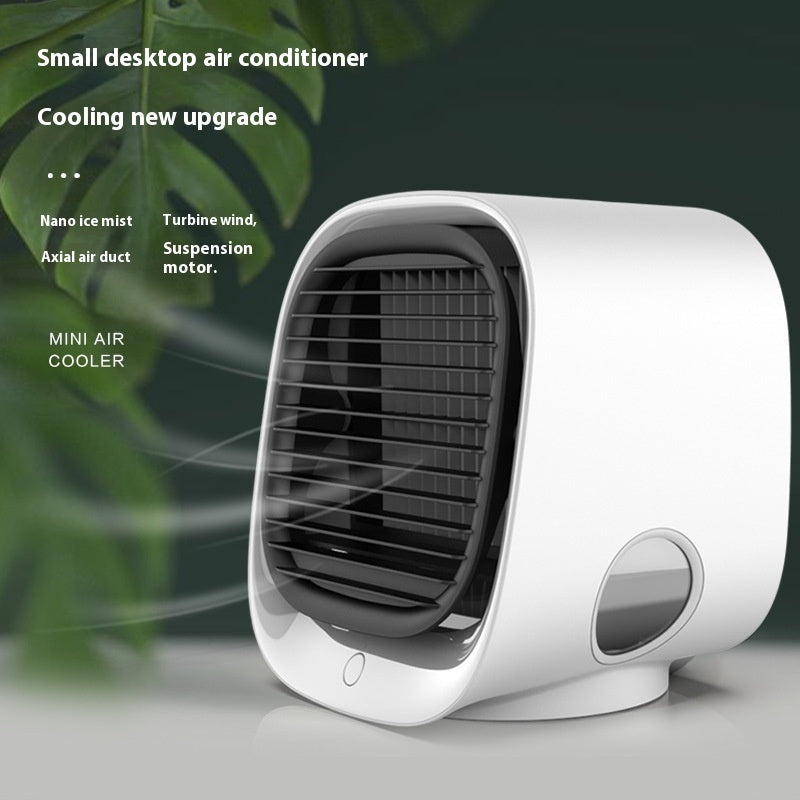 	USB desktop air cooler in white and pink colors